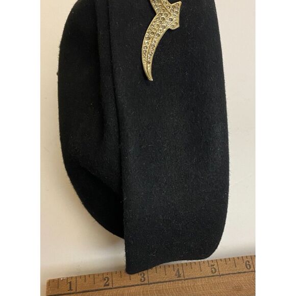 Vtg Norman Durana Womens Rhinestone Pillbox Hat‎ Black One Size - Picture 13 of 13